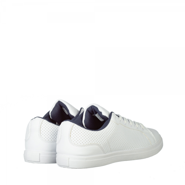 Ανδρικά αθλητικά παπούτσια Zumin λευκά  με μπλε, 4 - Kalapod.gr
